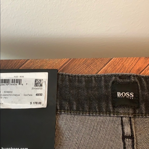 Hugo Boss Maine Charcoal Zip Fly Stretch Jeans - 40W x 32L - Picture 7 of 12